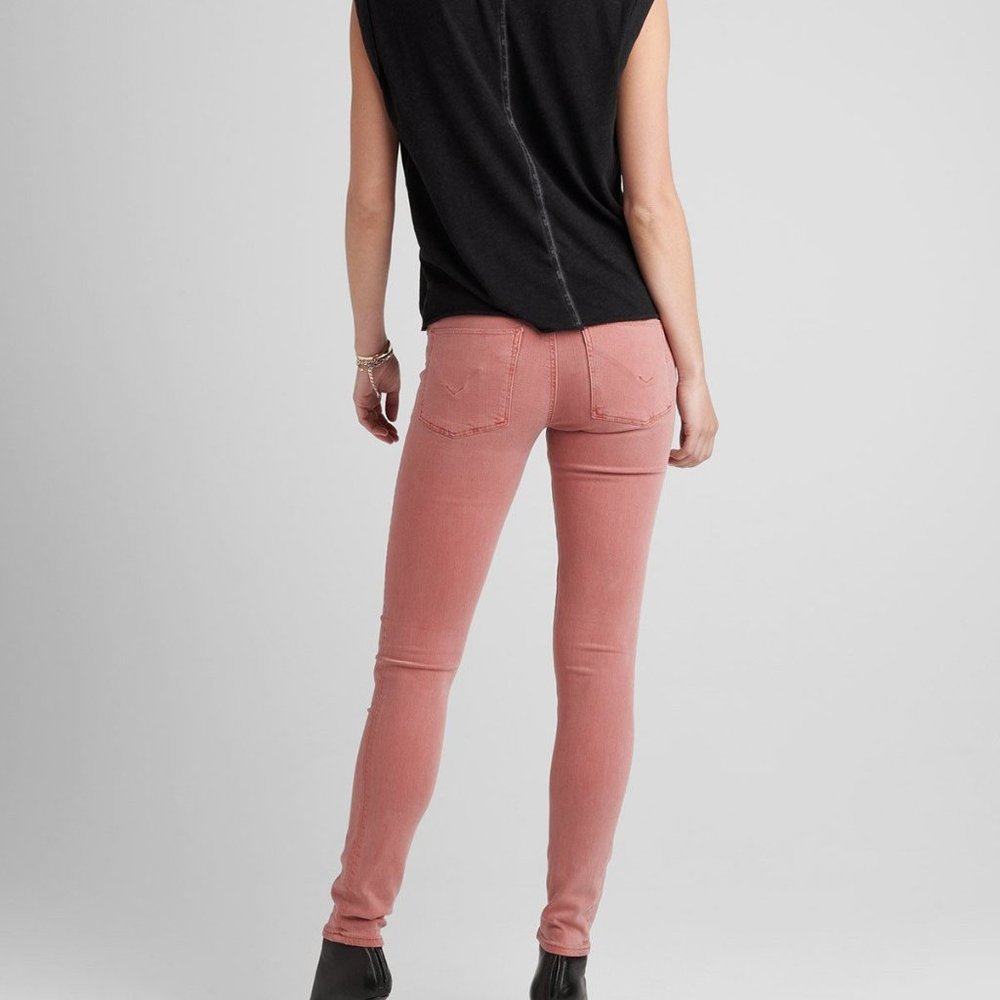 Hudson Nico Mid-Rise Skinny  Jeans in Distressed Persimmon